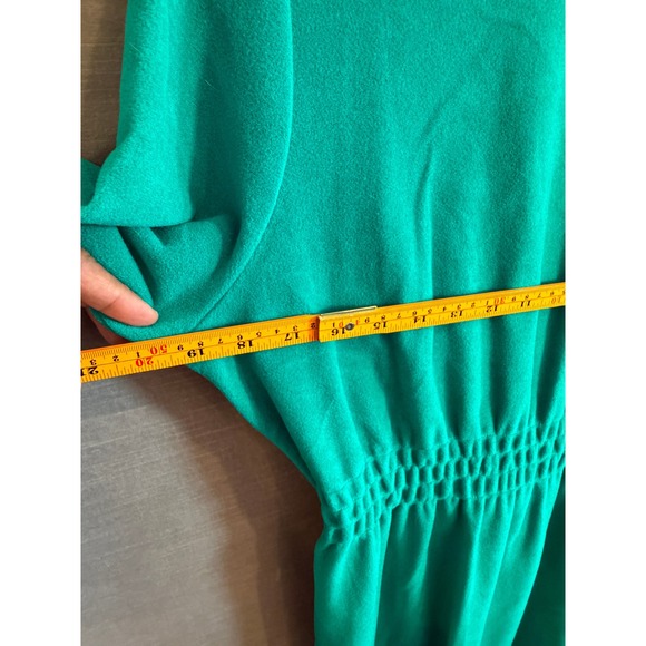 Vintage Vanity Fair Green Long Wrap Robe Size 16 Maxi Lounge Sleepwear Pockets - Picture 8 of 10